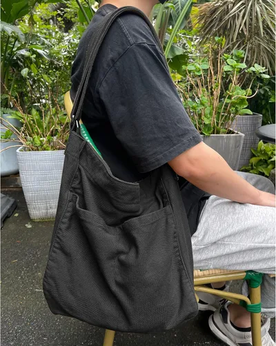 Miniatura 3 de Bolso bandolera de lona para mujeres y hombres, con múltiples bolsillos, casual, bolso de mensajero, viajes, trabajo