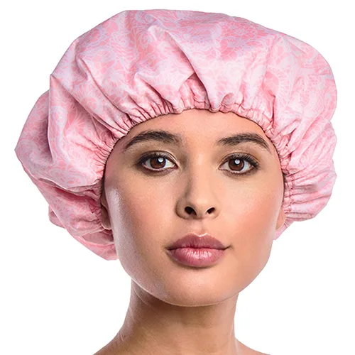 Gorro de ducha y baño de nailon reutilizable, reversible, de gran tamaño, impermeable, gorros de ducha grandes diseñados para todas las longitudes