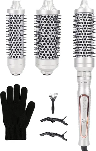 Miniatura 12 de Cepillo redondo calentado, juego de cepillos térmicos de 1.25 pulgadas/1.5 pulgadas/1.75 pulgadas para cabello corto a largo, 300-450 °F