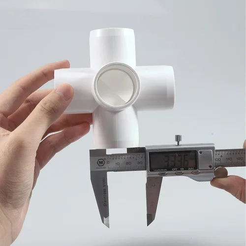 Miniatura 3 de Accesorios de PVC de 5 vías de 1 pulgada, codo cruzado de esquina de 90 grados para tubería de cobertizo de invernadero, camiseta de conexión