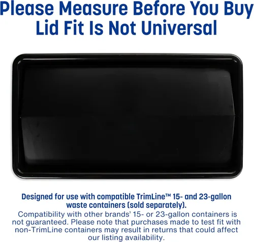 Miniatura 4 de Carlisle FoodService Products 34202403 TrimLine Tapa abatible de plástico, 20.19 x 11.56 x 4-1/2 pulgadas, 15-23 galones, color negro
