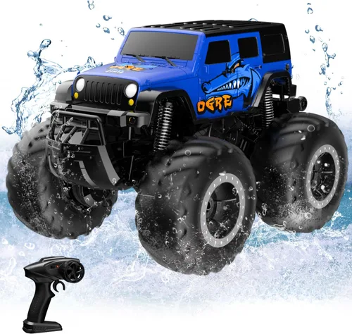 Miniatura 13 de STEMTRON - Coche de control remoto anfibio 2.4 GHz 1:20, vehículo RC todo terreno fuera de carretera, juguetes de piscina, barco de control remoto