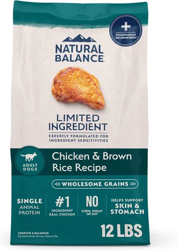 Miniatura 17 de Natural Balance Alimento seco para perros adultos de ingredientes limitados con granos saludables, receta de cordero y arroz integral, 12 libras