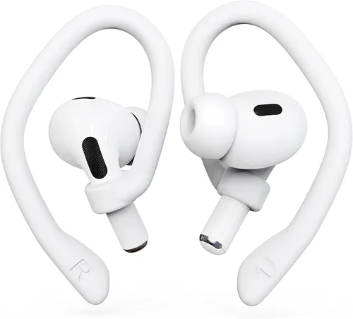 Miniatura 10 de 2 pares de ganchos para los oídos para AirPods Pro 2 y 1, AirPods 4 y 3, antideslizantes y cómodos, diseño ergonómico, accesorios (S, negro)