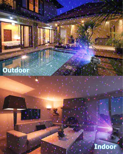 Miniatura 7 de Luces láser de Navidad, proyector de luces láser para jardín al aire libre, estrellas en movimiento de 3 colores rojo verde azul, resistentes al