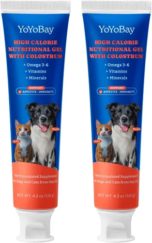 Miniatura 10 de Gel nutricional de calostro bovino para perros y gatos - Suplemento alto en calorías para perros y gatos, apoya el apetito por los gatos, apoyo