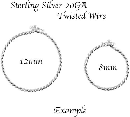 Miniatura 27 de Aretes de plata de ley abiertos para cartílago, tragus, delgados, calibre 22