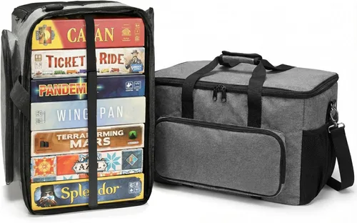 Miniatura 8 de Board Game Bag with Multi-Pockets – Convertible Tote & Shoulder Carry, Includes 5 Elastic Box Bands, 20.5 x 12.6 x 12.6 Inches, for Game Night