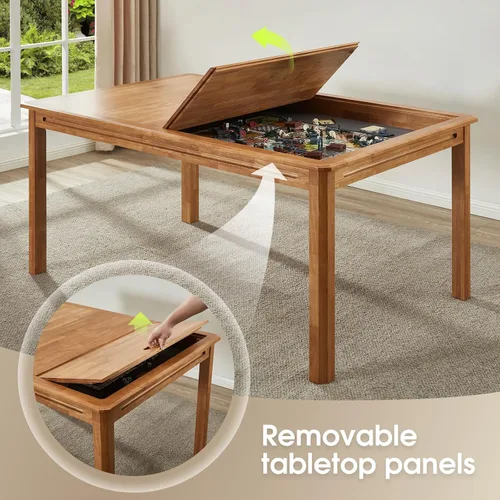 Miniatura 4 de Mesa de Juego de Mesa con Tablero Removible, Asientos para 4 a 6 Jugadores con Área de Juego de 57in x 33in, Incluye Alfombrilla de Juego