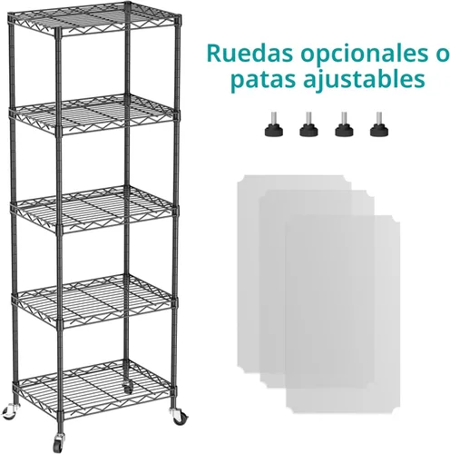 Miniatura 4 de SINGAYE Estantería de alambre para armario: unidad de metal ajustable para organización de lavandería, baño, cocina, almacenamiento en el hogar