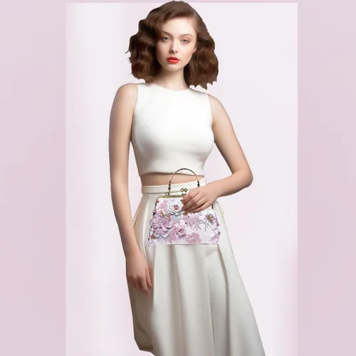 Miniatura 94 de Bolso floral con asa superior, bolso de noche Kiss Lock para mujer, bolso vintage
