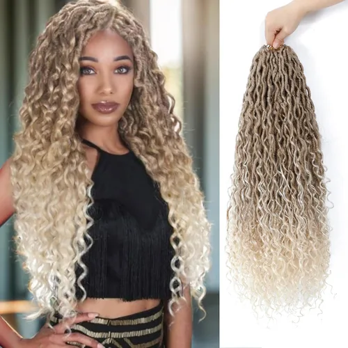 Miniatura 145 de Alicoco Goddess Locs Cabello de Ganchillo 12 Pulgadas 8 Paquetes Rastas Sintéticas de Ganchillo Para Mujeres Rastas Suaves Boho Pre-enrolladas River