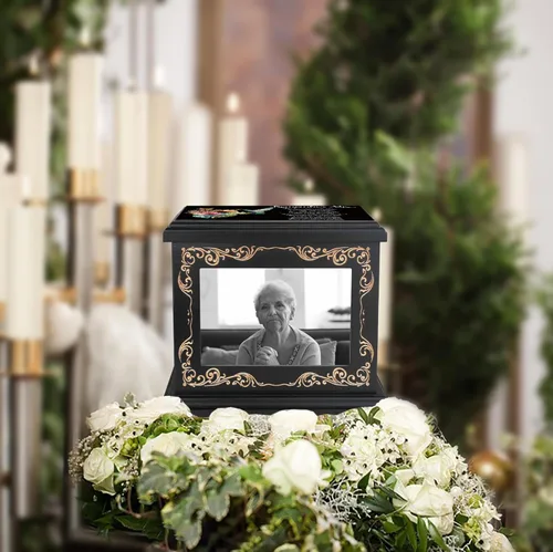 Miniatura 5 de Urnas de cremación para cenizas humanas de adultos, masculinas o femeninas, urnas conmemorativas funerarias para cenizas con marco para fotos, caja