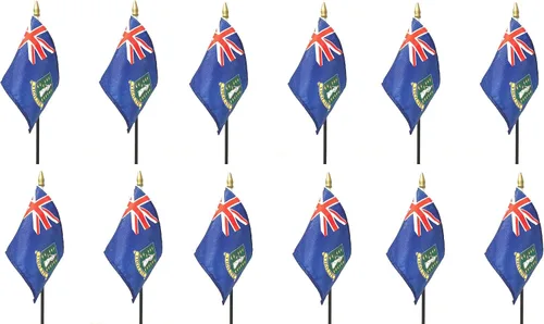 Miniatura 42 de World Flags Direct Banderas en miniatura de poliéster de Afganistán, paquete de 12, decoración de mesa de fiesta, desfiles, 4 x 6 pulgadas, verde