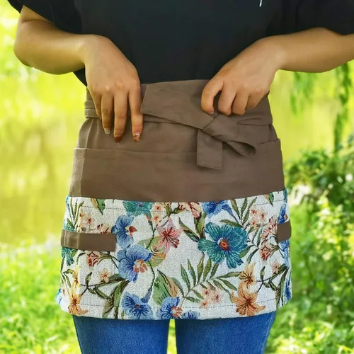 Miniatura 3 de Delantal de jardín para mujer, delantal de servicio lindo, delantal de flora con 8 bolsillos, regalo de San Valentín para mamá, esposa, novia