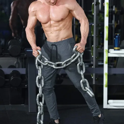 Miniatura 5 de Brokig - Pantalones deportivos con cremallera para hombre pantalones casuales para entrenamiento y gimnasia cómodos pantalones de chándal ajustados