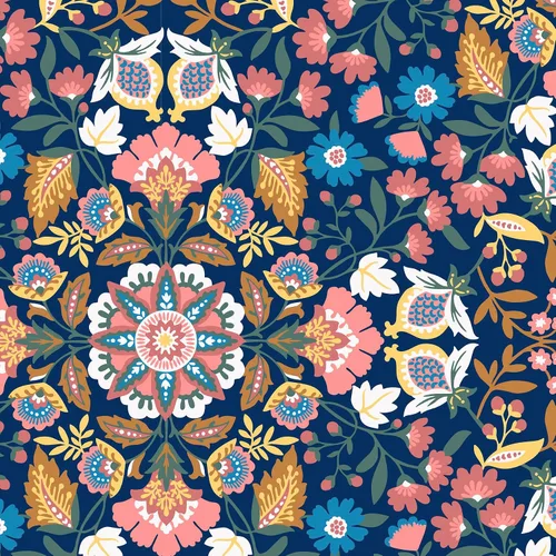 Miniatura 8 de Vera Bradley Bolsa de lona plegable Ripstop reciclada para mujer, Mandala Encantado Azul