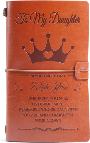 Miniatura 17 de Diario de cuero Live Laugh Love – Diario de tapa feliz, diario de viaje rellenable, encuadernado en cuero, cuaderno inspirador, cuaderno de bocetos