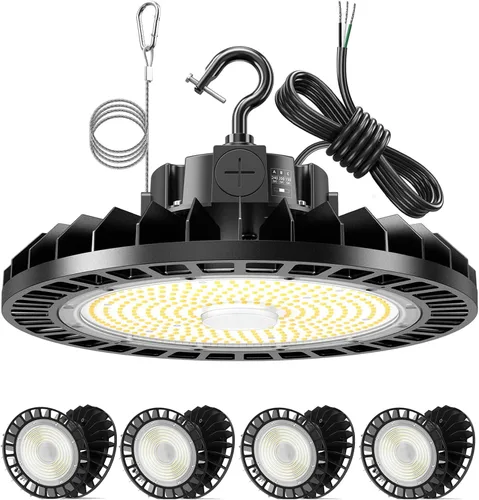 Miniatura 16 de 150W UFO LED alta luz de la bahía 22500LM ETL listado alta bahía LED tienda luces 5000K 0-10V regulable para almacén garaje AC100-277V