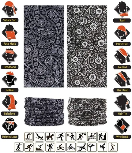 Miniatura 4 de VANCROWN - Diadema, bufanda, cinta para la cabeza, cubrebocas, bandana, para mujeres y hombres