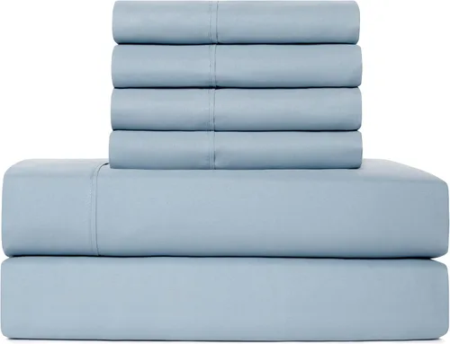 Miniatura 28 de Juego de sábanas tamaño individual XL de 4 piezas con 2 fundas de almohada envolventes, sábanas de microfibra suave de bolsillo profundo