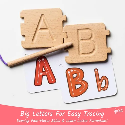 Miniatura 2 de Hulats Montessori Juguete de Aprendizaje del Alfabeto para Trazar Letras - Aprende a Escribir Ortografía y Trazado de Letras Juego para Niños de 3-5