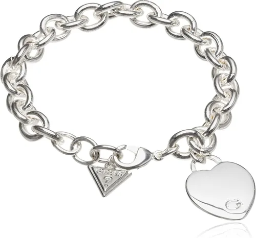 GUESS Pulsera de eslabones de corazón con logotipo G "Basic"