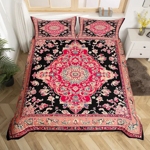 Miniatura 12 de Erosebridal Funda de edredón floral exótica tamaño Queen, juego de ropa de cama bohemio, funda de edredón tribal exótica floral bohemia, flores