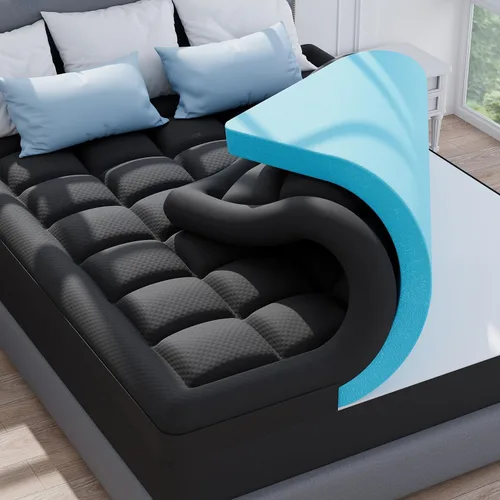 Miniatura 15 de ELEMUSE - Cubrecolchón de espuma viscoelástica de doble capa de 3 pulgadas para dormitorio universitario, artículos esenciales para la habitación