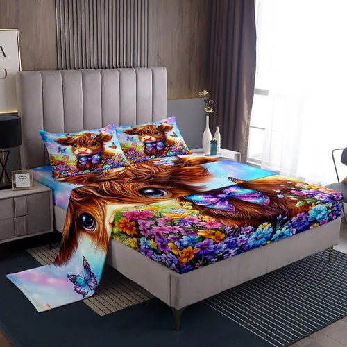 Miniatura 25 de Castle Fairy Juego de sábanas de motocross tamaño twin, juego de ropa de cama verde con diseño de panal ombré, decoración de habitación de niños