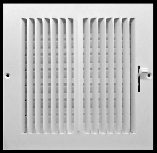 Miniatura 7 de Rejilla de suministro de aire de 3 vías de 10 pulgadas x 6 pulgadas - Tapa de ventilación y difusor - Cara plana estampada - Blanco.