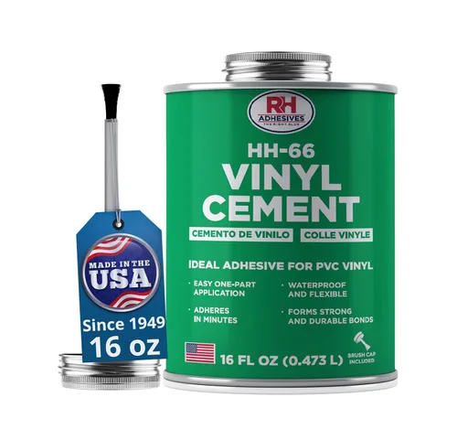 Miniatura 12 de HH-66 Cemento de vinilo, lata de 8 oz. - Adhesivo de vinilo, pegamento de cemento, pegamento de reparación, inflables, revestimiento de piscina