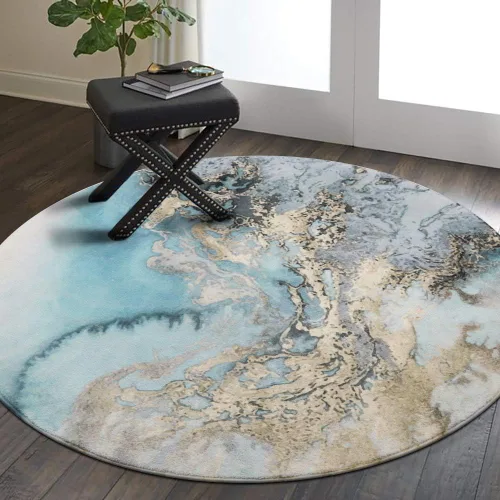 Alfombra Lahome con diseño de mármol, de 60 x 91 cm, de lana sintética, de estilo envejecido, antideslizante. Alfombra para la entrada de
