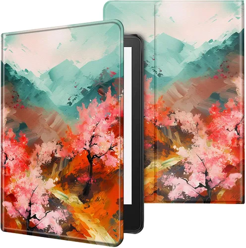 Miniatura 57 de Funda para tablet Kindle Fire 7 2019/2017 lanzamiento 9ª/7ª generación 7 pulgadas, ligera, protectora de piel sintética, cubierta inteligente