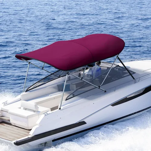 Miniatura 17 de KING BIRD Toldo Superior de Barco Bimini de 3-4 Arcos Protección Solar Toldo de Barco Impermeable Marco de Aluminio Inoxidable de 1 Pulgada 46