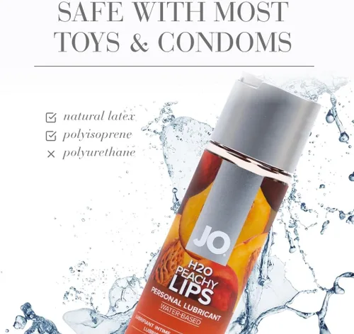 Miniatura 4 de JO H₂O Lubricante con sabor a durazno – Lubricante personal comestible a base de agua, labios de durazno sin azúcar, 4 onzas líquidas