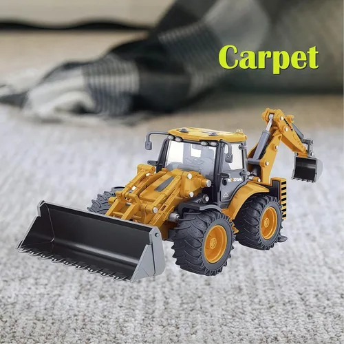 Miniatura 9 de Retroexcavadora, excavadora, camión, juguetes para niños, 1/50, construcción de vehículos de ingeniería de metal, tractor, colección de modelos