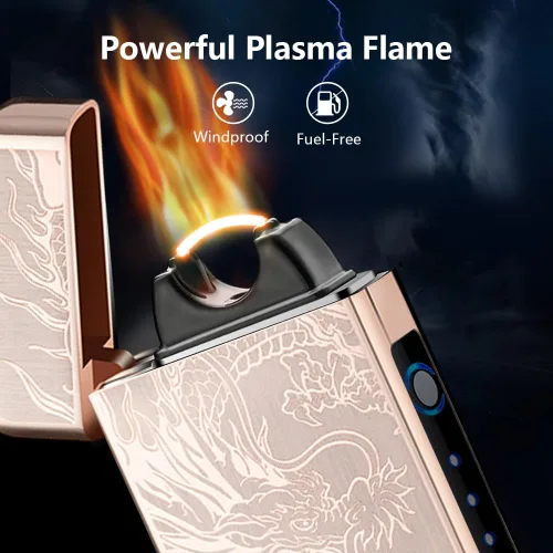 Miniatura 2 de SKRFIRE Encendedor USB resistente al viento – Arco eléctrico de alta potencia, encendedor de plasma recargable con linterna multimodo y pantalla