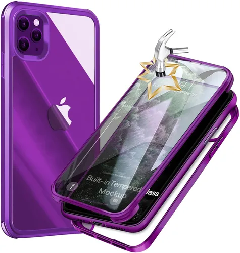 Miniatura 16 de Funda para iPhone 11 con protector de pantalla [vidrio templado 9H integrado], protección de cuerpo completo 360 de doble capa protectora
