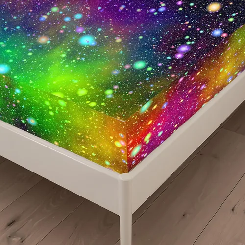 Miniatura 8 de Juego de sábanas bajeras de galaxia para niñas y niños, 2 piezas, 1 sábana de bolsillo profundo con 1 funda de almohada de microfibra sin arrugas