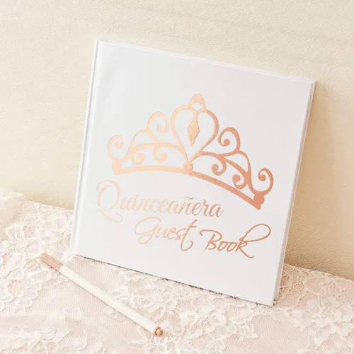 Miniatura 9 de Calculs Libro De Firmas para Quinceañera Libro de Visitas Mis Membrillo 15 Cumpleaños Libro de imágenes centros de mesa para 15 años quinceañeras