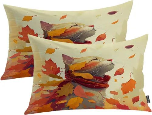 Miniatura 89 de Shrahala Funda de almohada decorativa de castillo oscuro de Halloween, casa con murciélagos de bruja, esqueleto, funda de almohada cuadrada mezclada