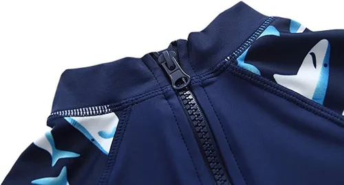 Miniatura 4 de Traje de baño de una pieza con cremallera y gorro para bebés y niños pequeños