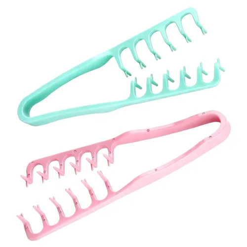 Miniatura 7 de 2 paquetes de peine con textura, herramienta de peinado voluminizador de dientes anchos y finos, cepillo de pelo esponjoso antiencrespamiento