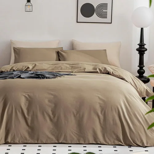 Miniatura 12 de JELLYMONI Funda de edredón tamaño individual, funda de edredón 100% algodón lavado con textura similar al lino, ropa de cama transpirable y suave