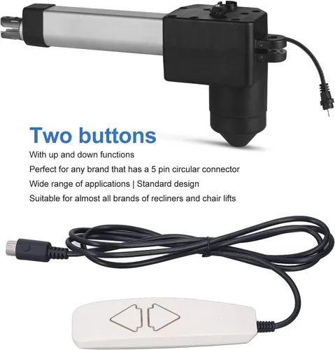 Miniatura 6 de Fafeicy Sillas elevadoras a distancia universal con 2 botones para arriba y abajo, control manual, enchufe redondo de 5 pines para silla elevadora