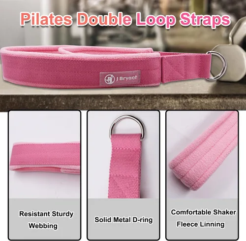 Miniatura 3 de J Bryant Correas de doble bucle de Pilates para Reformer Fitness D-Ring Straps, accesorios de ejercicio de yoga para entrenamiento de gimnasio