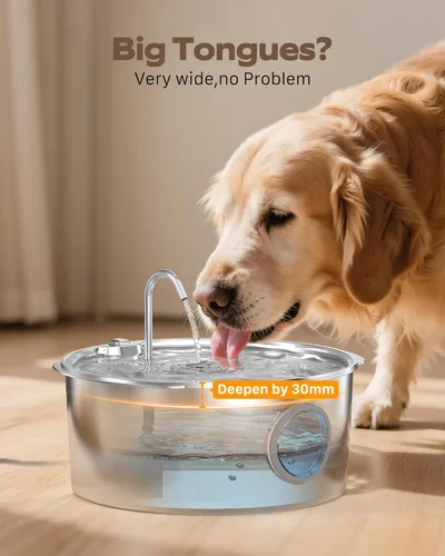Miniatura 4 de Fuente de agua para mascotas para perros grandes: fuente de agua de metal para perros, fuentes silenciosas para gatos grandes para beber, fuente
