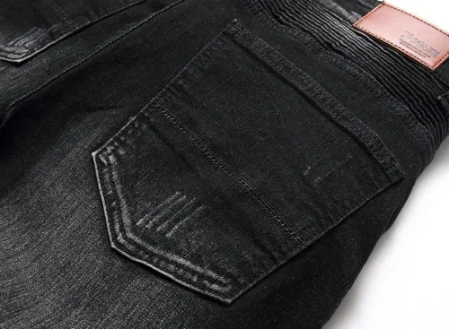 Miniatura 8 de AITITIA Jeans de motociclista de ajuste regular para hombre