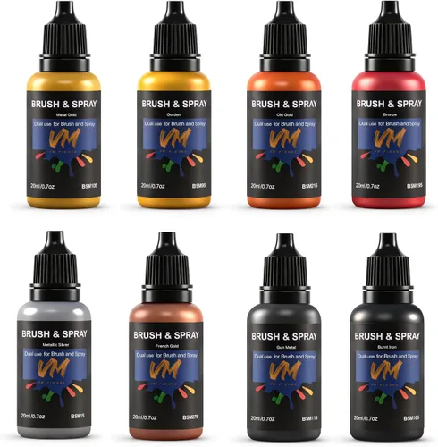 Miniatura 12 de VM - Juego de pintura acrílica no tóxica de 8 colores para artistas, manualidades, cosplay, pintura de retratos y tono carne, 8 botellas x 0.67 Skin